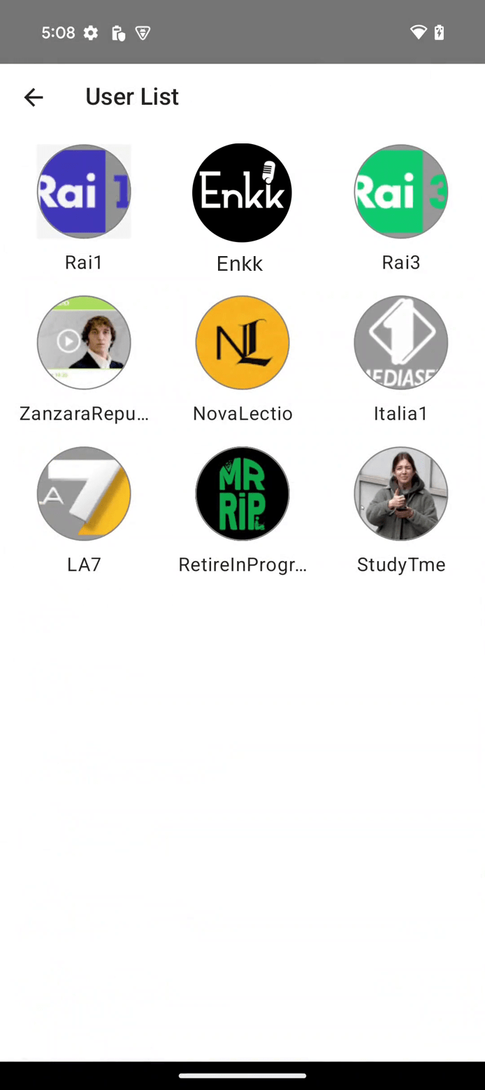 Screenshot UserList